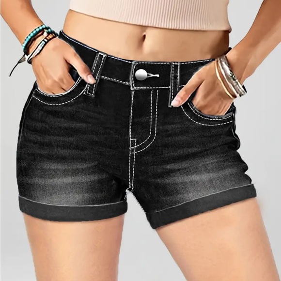 NWT Stretch Jean Shorts 28W - Picture 4 of 5